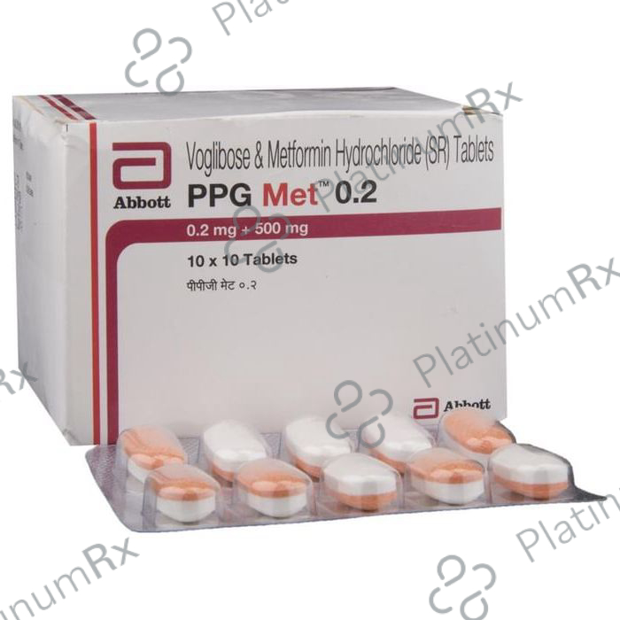 PPG Met 500/0.2mg Tablet SR 10s
