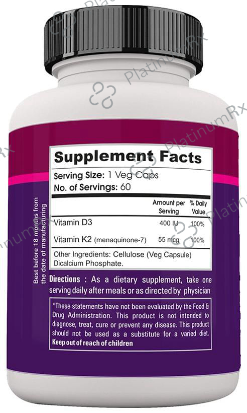 Zenith Nutrition Vitamin D3 & K2 (MK-7) Capsule