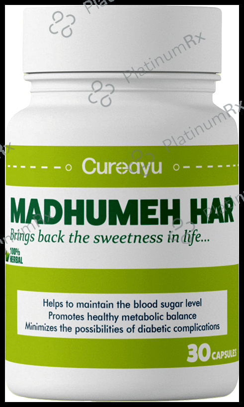 Cureayu Madhumeh Har Ayurvedic Capsule - Enriched with Karela, Guggul & Ashwagandha - Control Blood Sugar -100 % Herbal