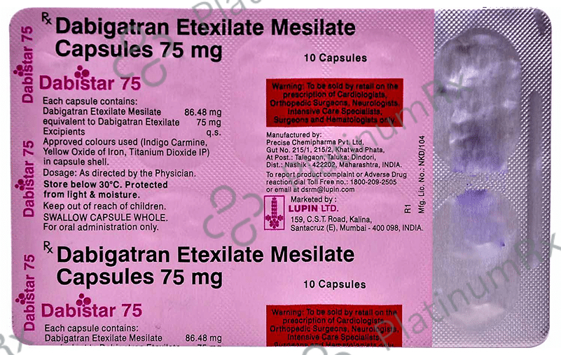 Dabistar 75mg Capsule 10s