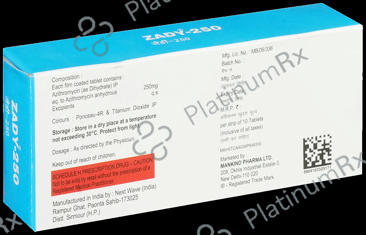 Zady 250mg Tablet 10s
