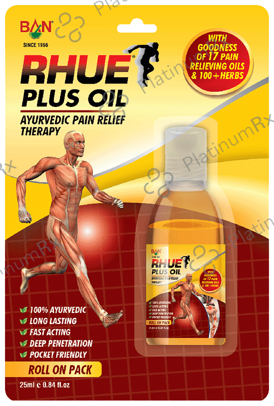 Ban Labs Rhue Plus Oil - Powerful Formulation for Rapid & Long Lasting Pain Relief - Oil