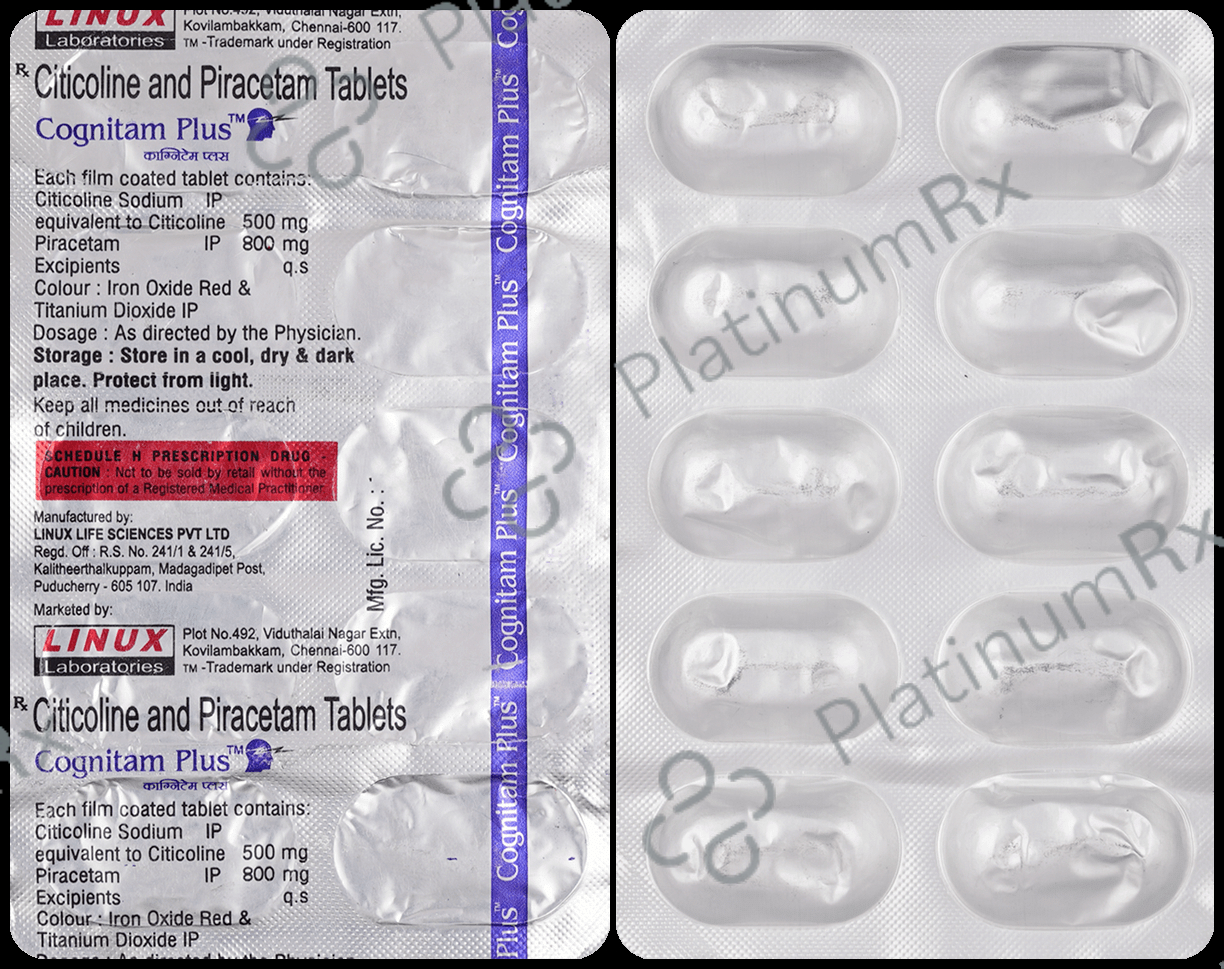 Cognitam Plus 500/800mg Tablet 10s
