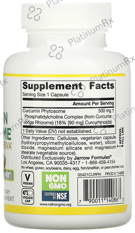 Jarrow Formulas Curcumin Phytosome Meriva Veggie Capsule - For Antioxidant Support 60 vegicap