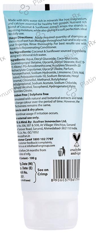 Azafran Organics Aqua Halo Scalp Rejuvenating Shampoo 100 gm