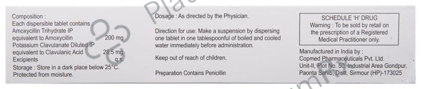 Moxikind CV Kid 200/28.5mg Tablet 10s