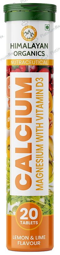 Himalayan Organics Calcium Magnesium with Vitamin D3 Effervescent Tablet Lemon and Lime