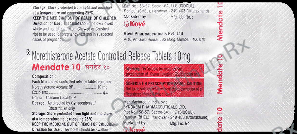 Mendate CR 10mg Tablet 10s