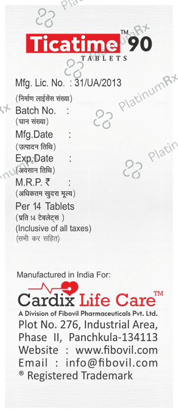 Ticatime 90mg Tablet