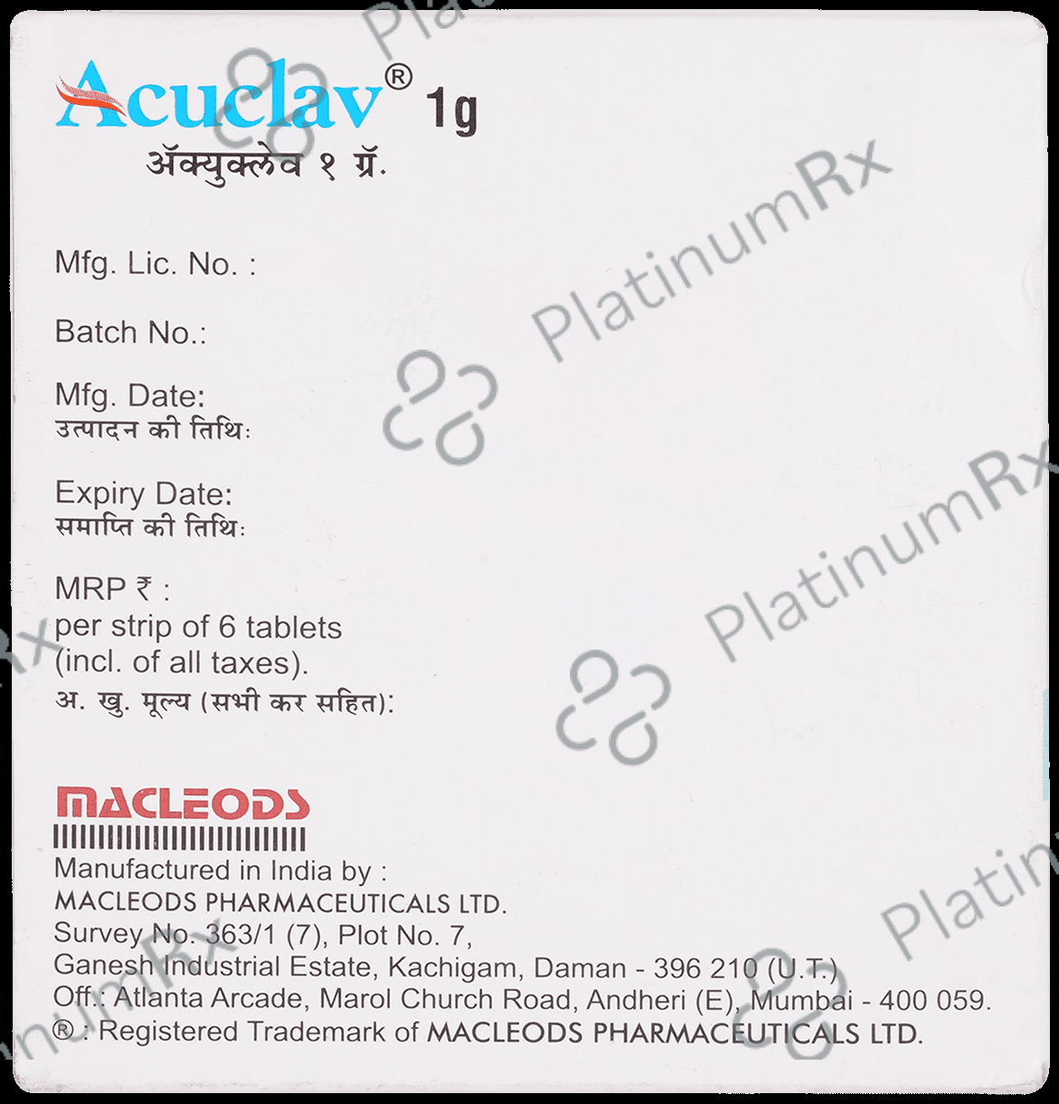 Acuclav 1000mg Tablet