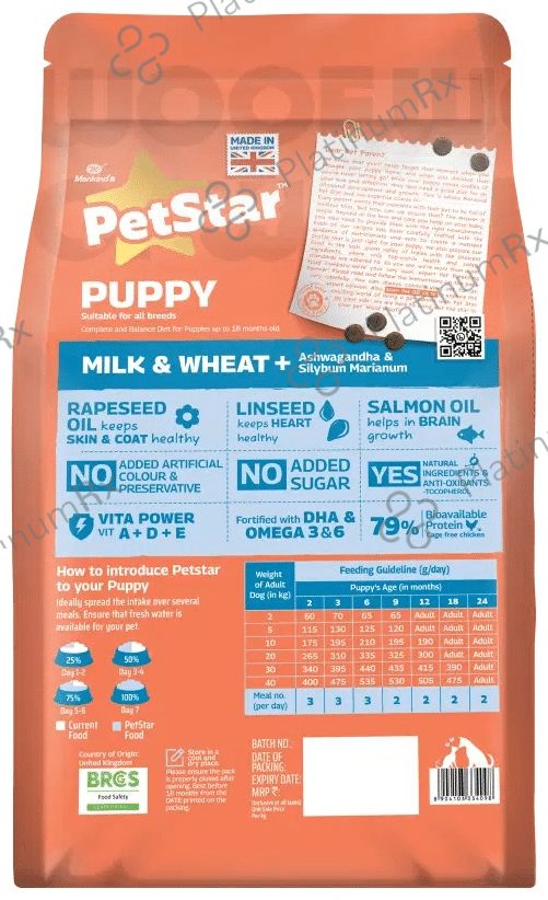 Petstar Puppy Dry Dog Food Milk & Wheat BOGO 3 kg
