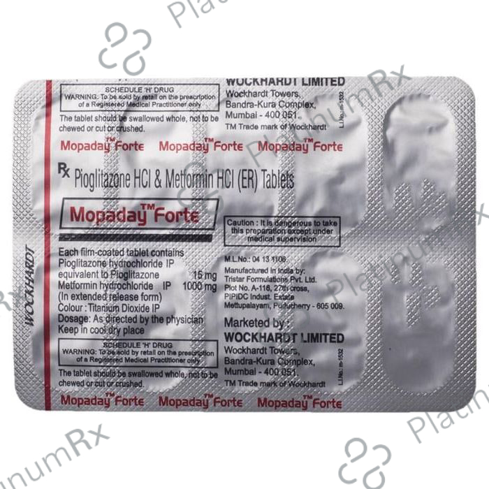 Mopaday Forte 1000/15mg Tablet ER 10s