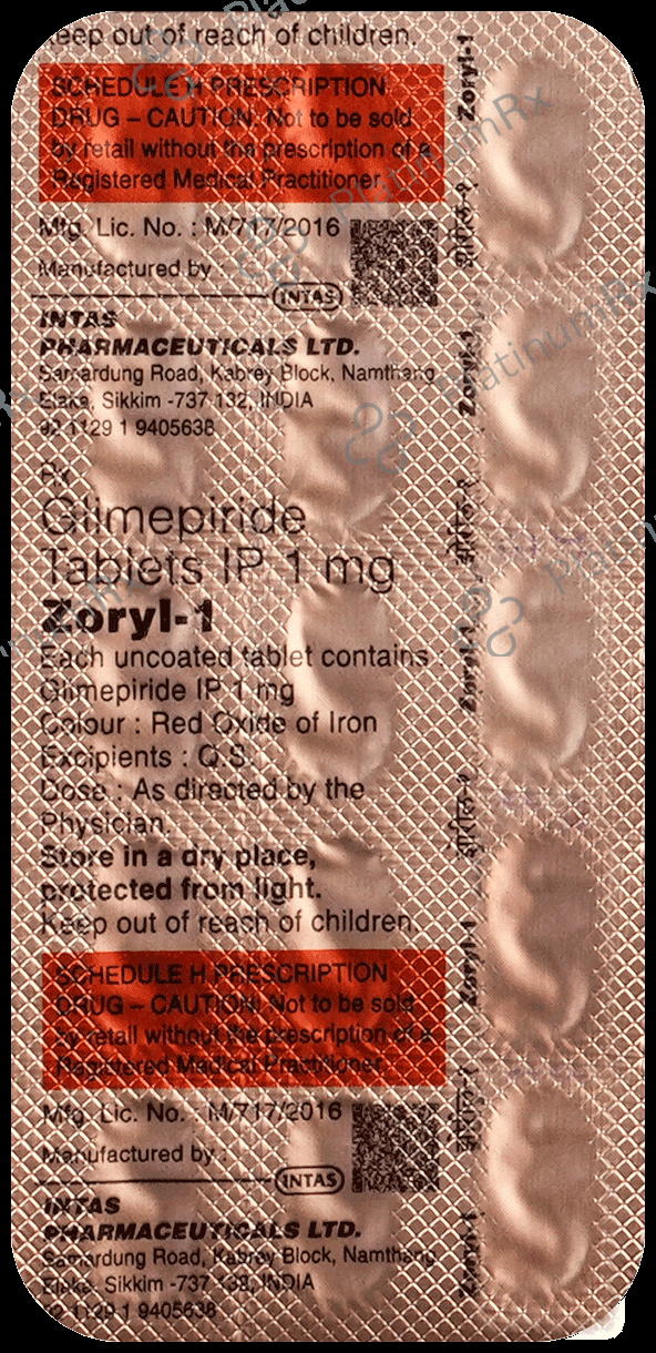 Zoryl 1mg Tablet 15s