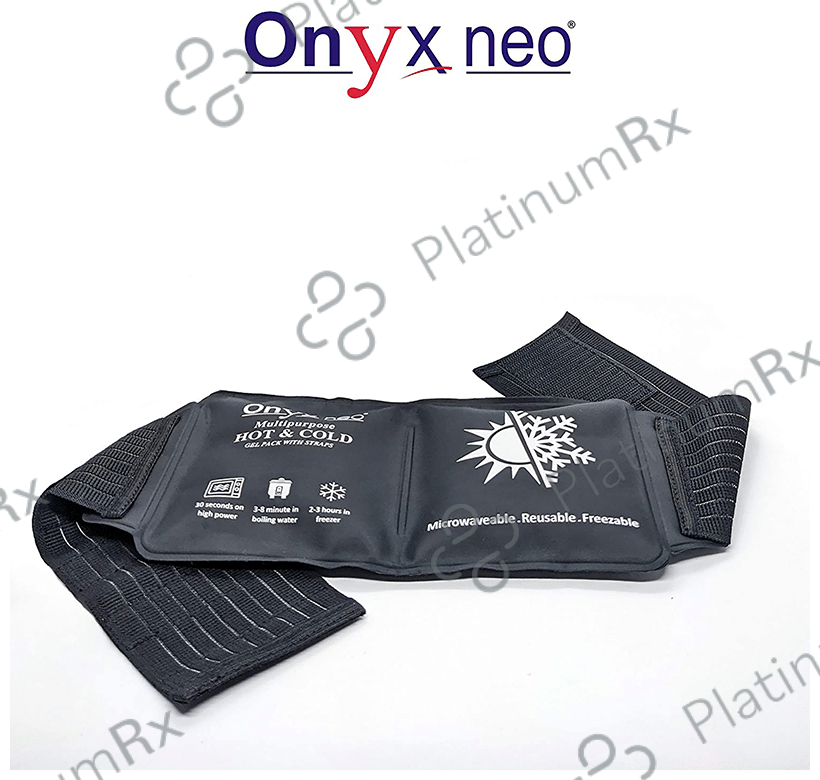 Onyxneo Reusable Hot and Cold Gel Pack with Straps Black Small