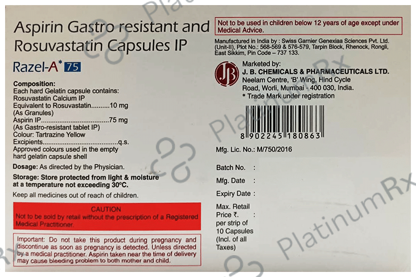 Razel A 75/10mg Capsule 10s