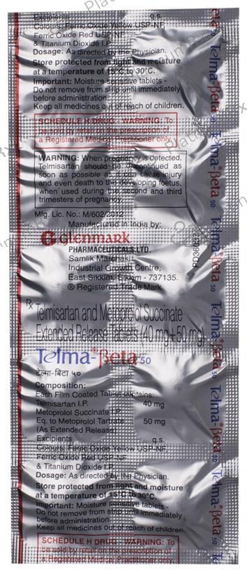 Telma Beta 50/40mg Tablet ER 10s