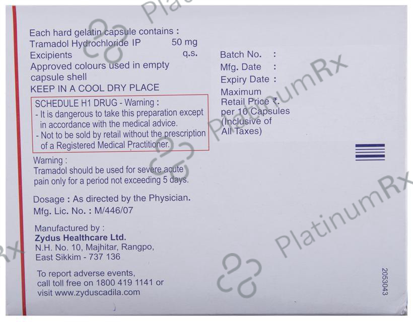 Tramazac 50mg Capsule 10s