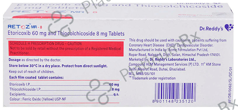 Retoz MR 60/8mg Tablet 10s