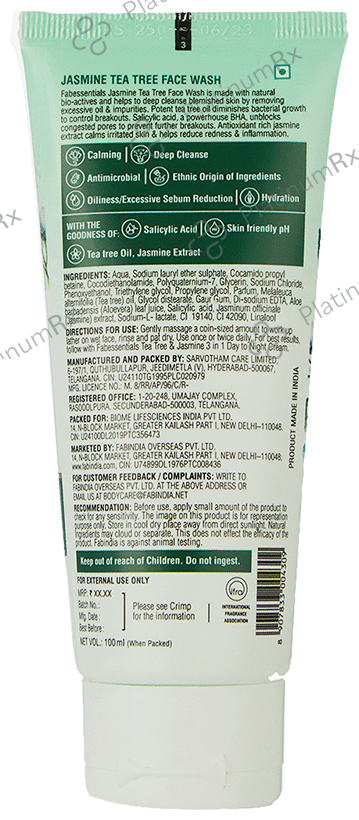 Fabessentials Jasmine & Tea Tree Face Wash