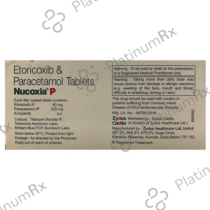Nucoxia P 60/325mg Tablet 15s