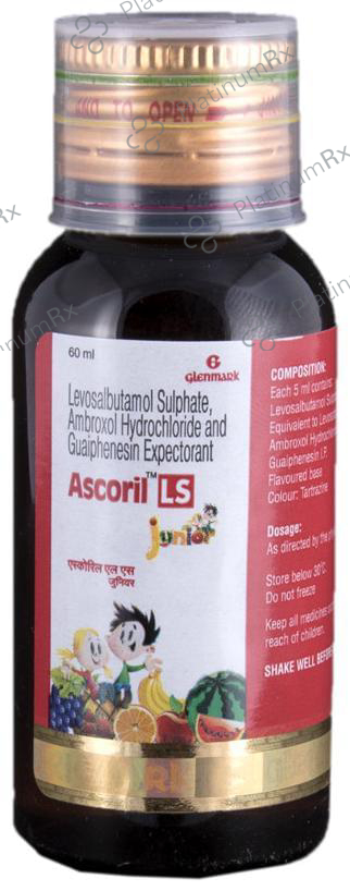 Ascoril LS Junior 15/50/0.5mg Syrup 60ml