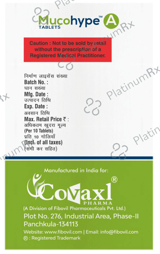 Mucohype A 100mg/600mg Tablet