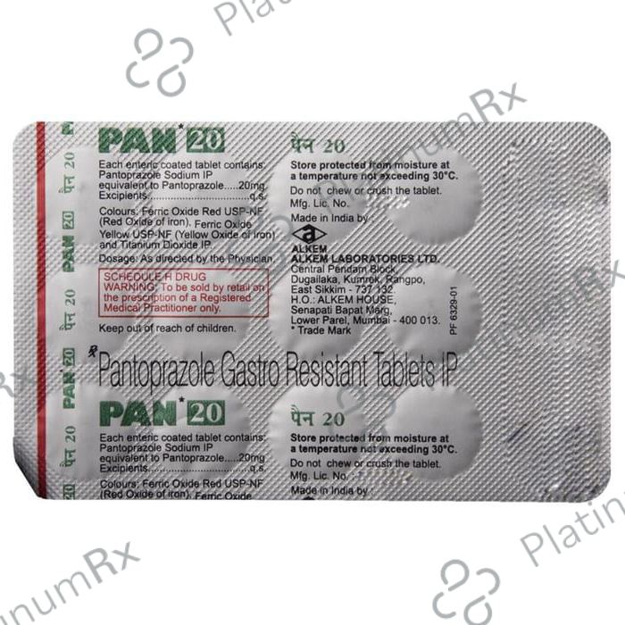 PAN 20mg Tablet 15s