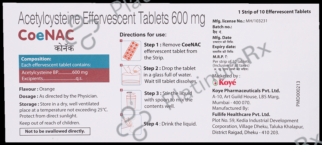 Coenac 600mg Effervescent Tablet