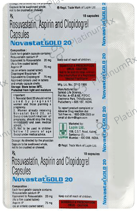 Novastat Gold 75/20/75mg Capsule 10s
