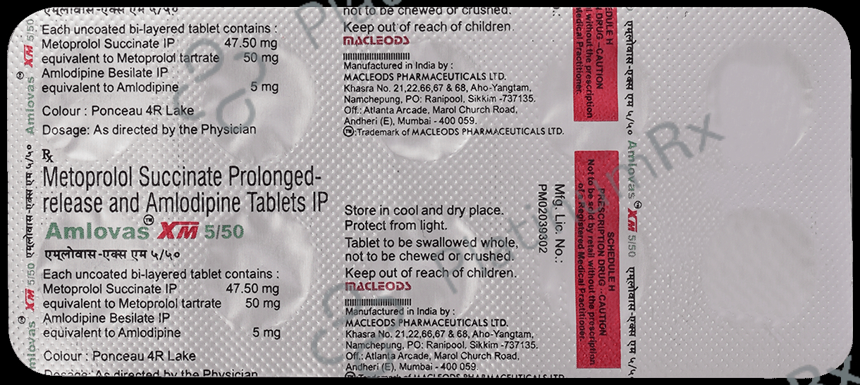 Amlovas XM 5/47.5mg Tablet PR 10s