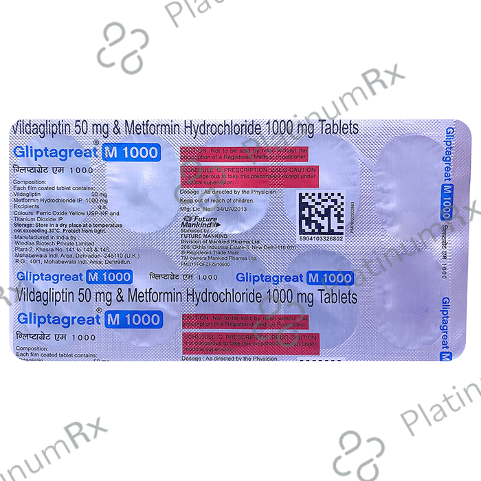 Gliptagreat M 1000/50mg Tablet 10s