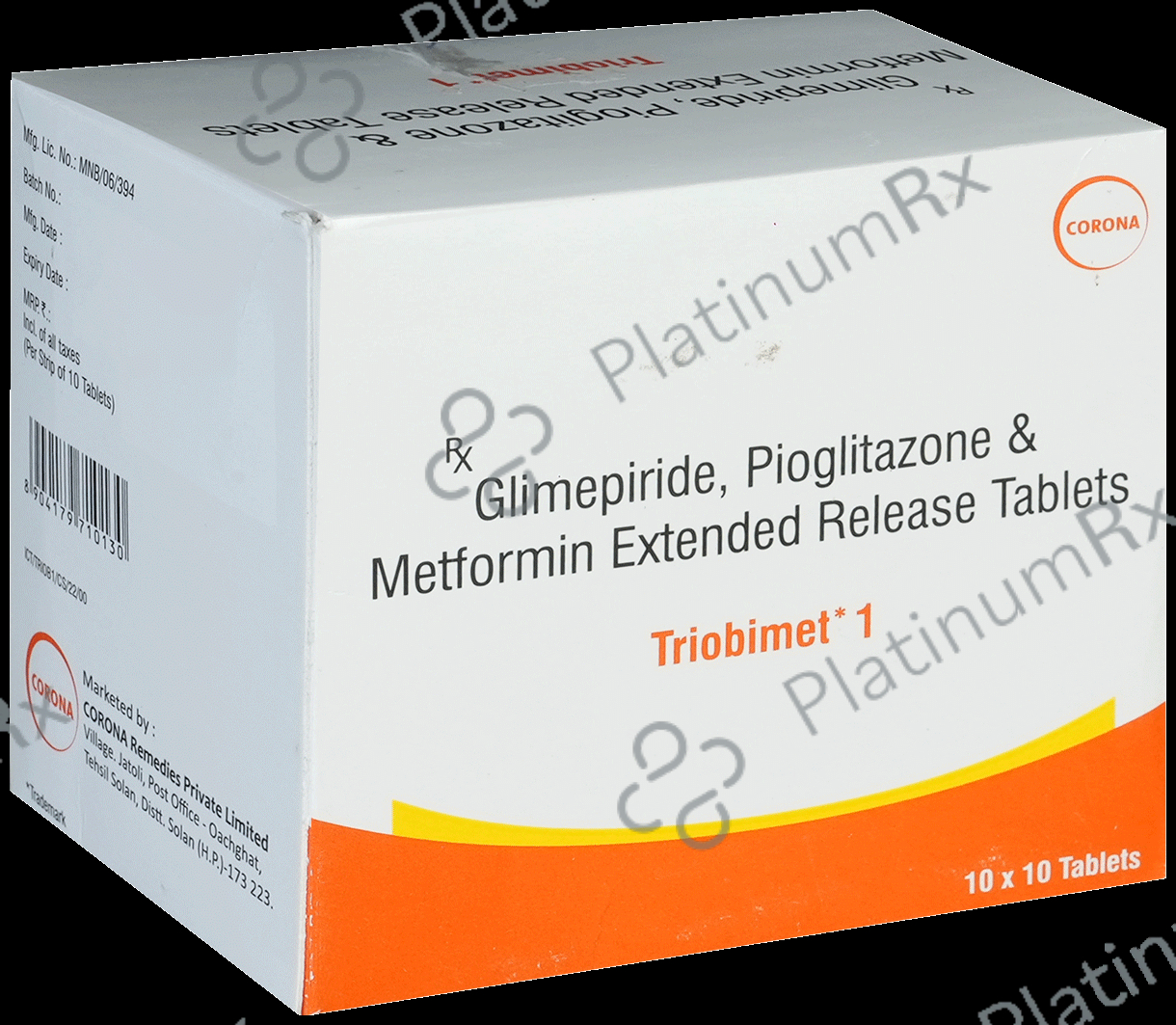 Triobimet 1/500/15mg Tablet ER 10s