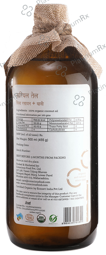 Conscious Food Coconut Oil 500 ml
