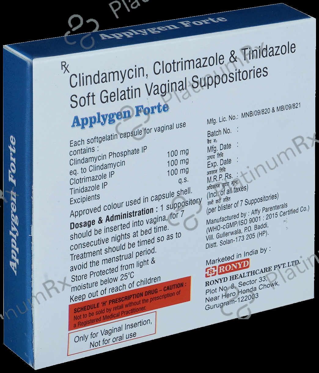 Applygen Forte Soft Gelatin Vaginal Suppository