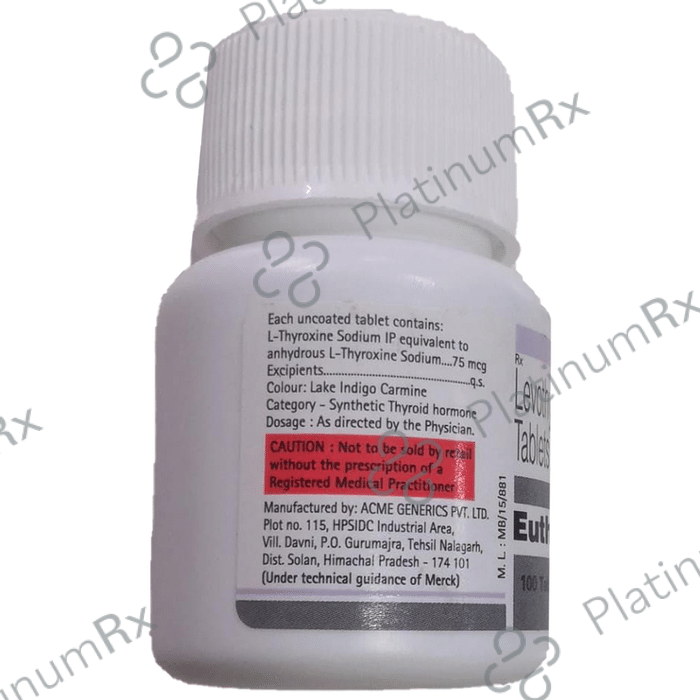Euthyrox 75mg Tablet 100s