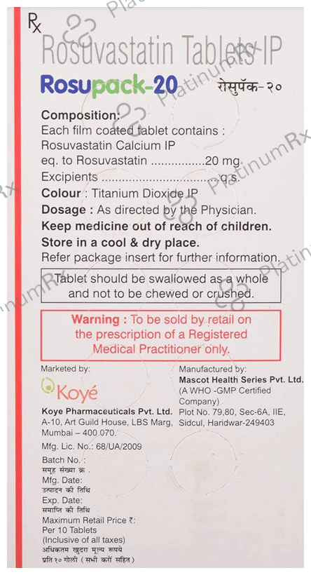 Rosupack 20 Tablet 30 Tablet