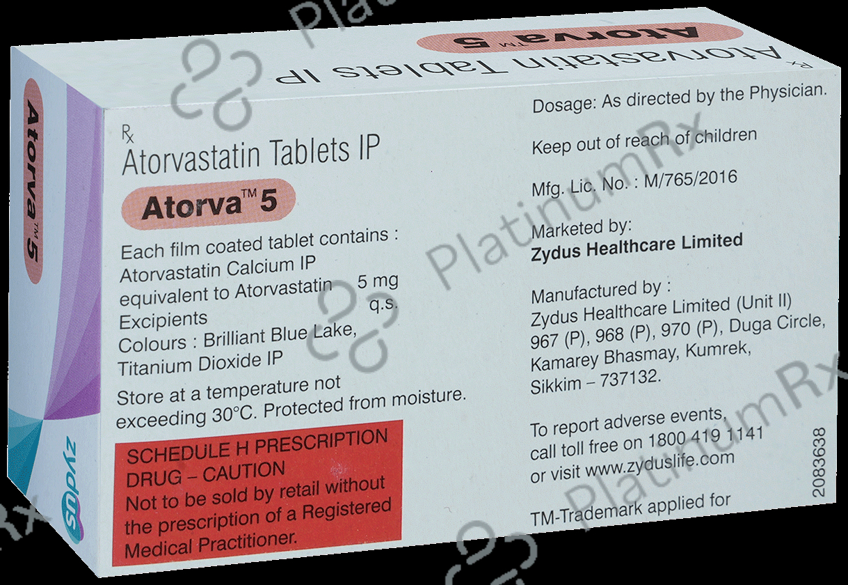 Atorva 5mg Tablet 15s