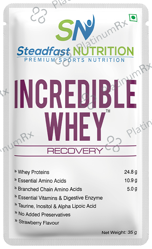 Steadfast Nutrition Incredible Whey Recovery Sachet (35gm Each) Strawberry 60 Sachets
