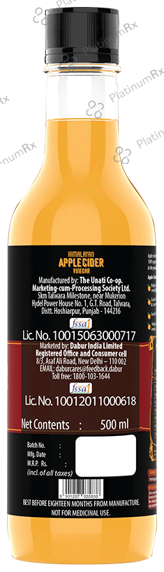 Dabur Himalayan Apple Cider Vinegar -With The Mother Of Vinegar -Raw, Unfiltered & 100% Natural