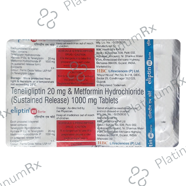 Eliptin M Forte 1000/20mg Tablet SR 10s