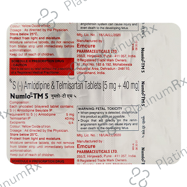 Numlo TM 5/50/12.5mg Tablet 15s