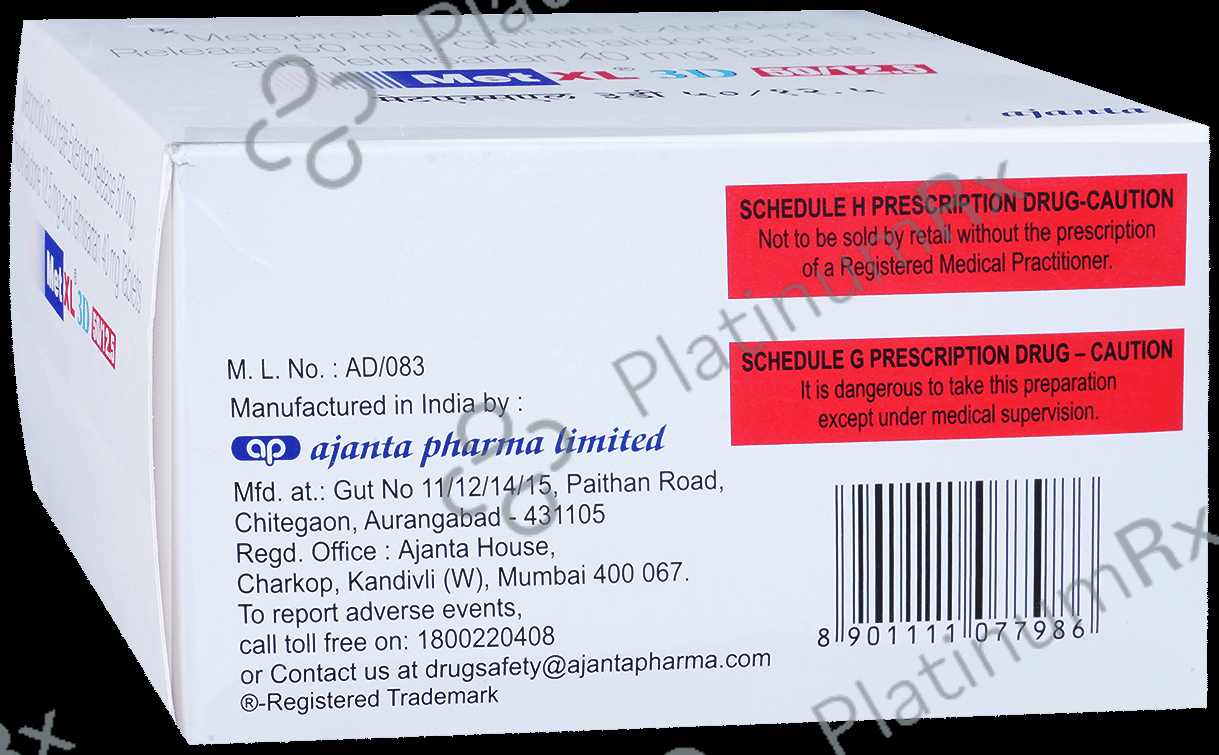 Met XL 3D 50/12.5/40mg Tablet ER 15s