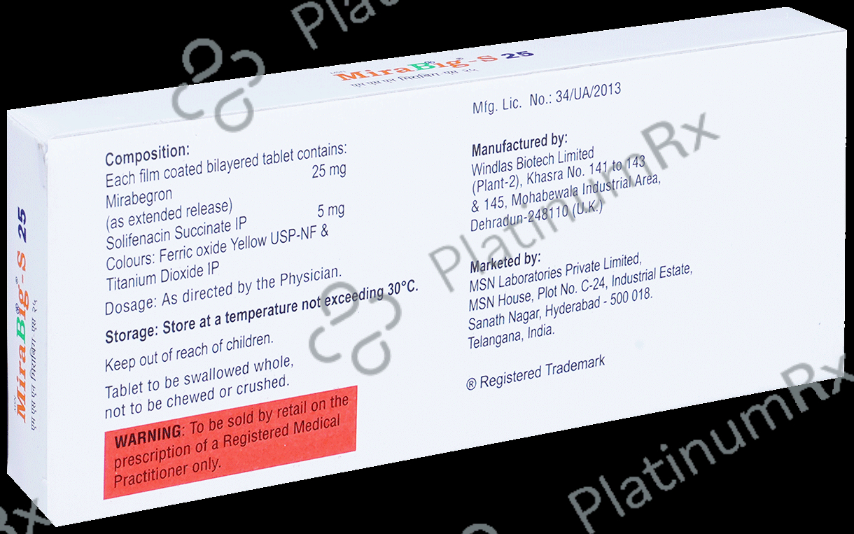 Mirabig S 25 Tablet ER 25/5mg 10s