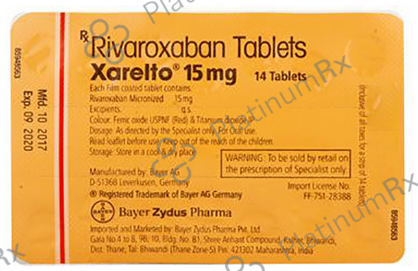 Xarelto 15mg Tablet 98 Tablet