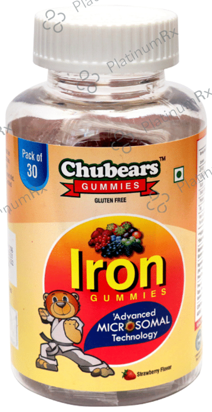 Chubears Iron Gummies Strawberry Gluten Free