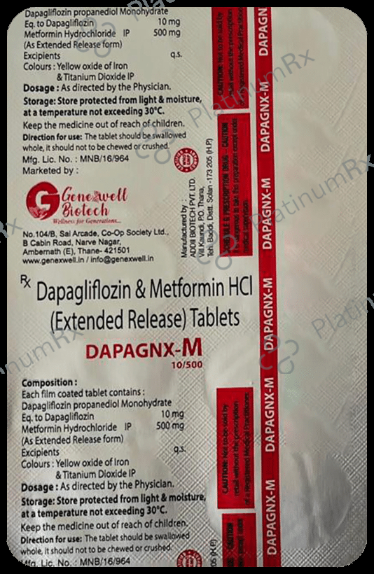Dapagnx M 10/500mg Tablet ER 10s