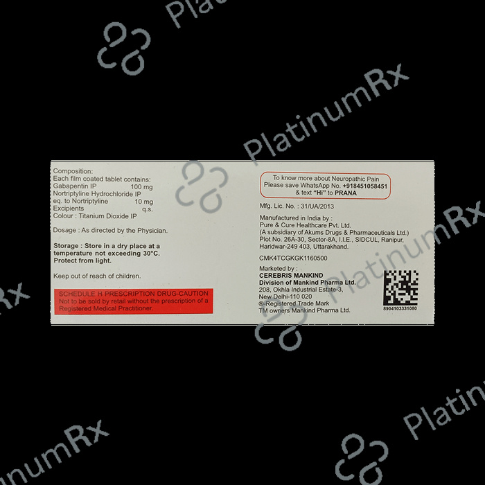 Trugaba NT 100/10mg Tablet 10s