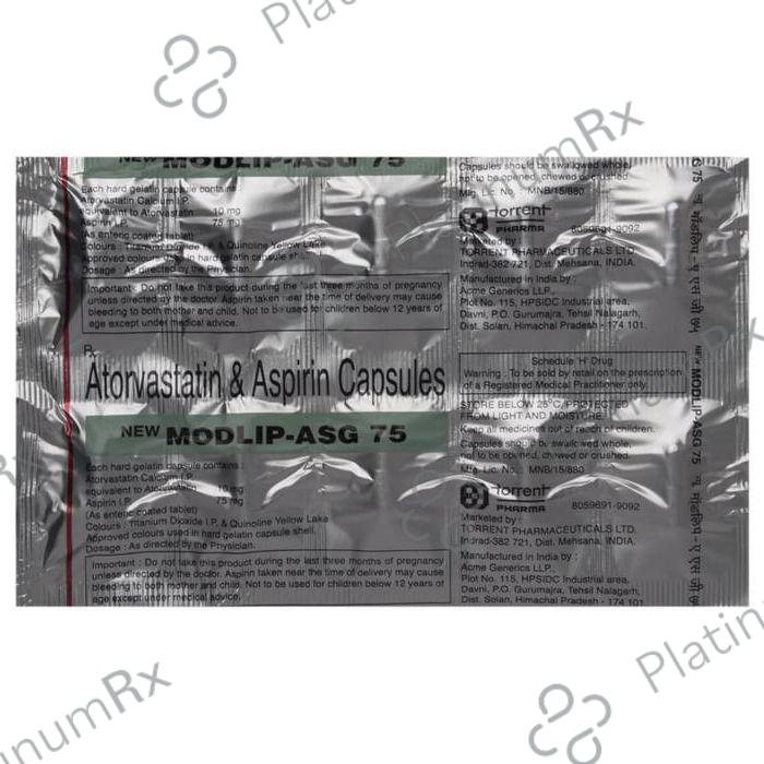 New Modlip Asg 75/10mg Capsule 10s