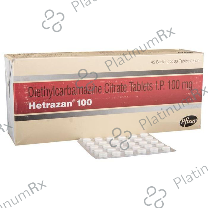 Hetrazan 100mg Tablet 30s