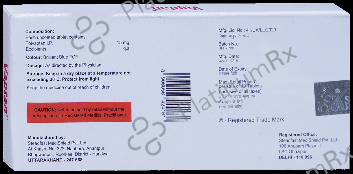 Vaptan 15mg Tablet 10s